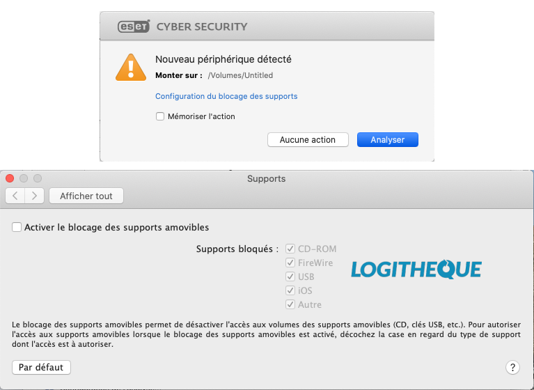 protection supports amovibles USB